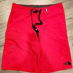The North Face Board Shorts Mens 32 Red Lake Beach Pool Swim Trunk